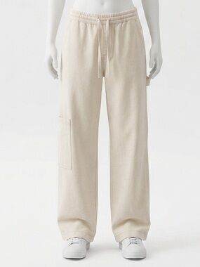 Aerie Greige Cream Low & Slouchy Carpenter Trouser Pant Size Large
